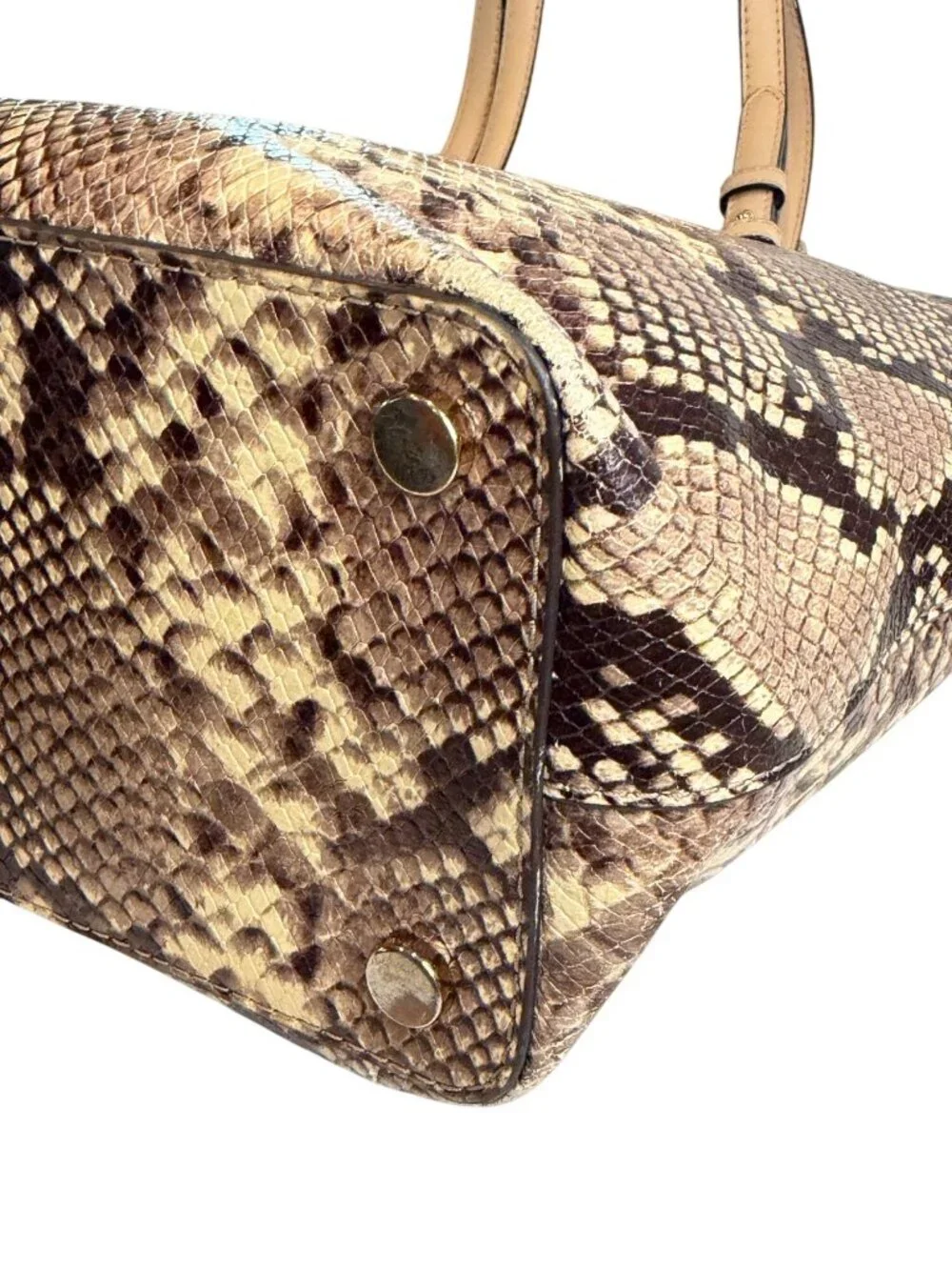 Michael Kors Bedford Pockets Tote Bag Snake Skin Python Design
